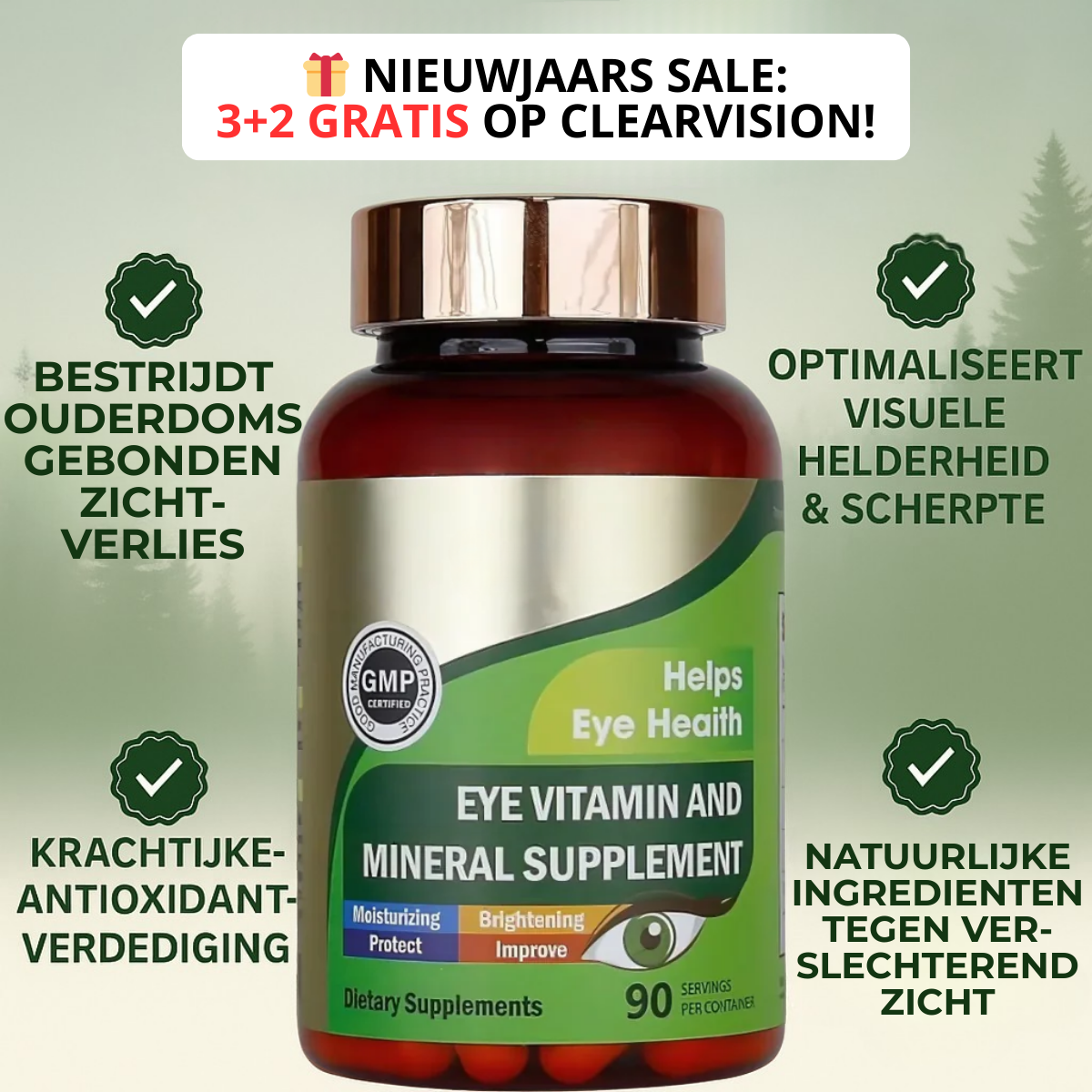 ClearVision AREDS+ Shield - 7-in-1 Geavanceerde Oogformule